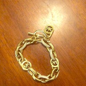 Michael Kors diamond and gold chain link bracelet